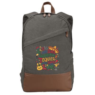 I Lick The Salt Swallow The Tequila And Suck The Lime Cinco Cotton Canvas Backpack