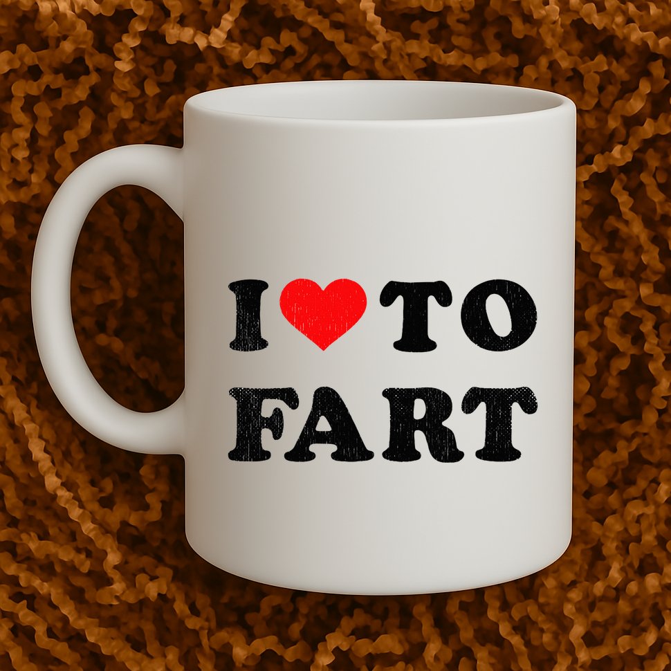 I Love To Fart I Heart To Fart Joke Farting Gag Mug