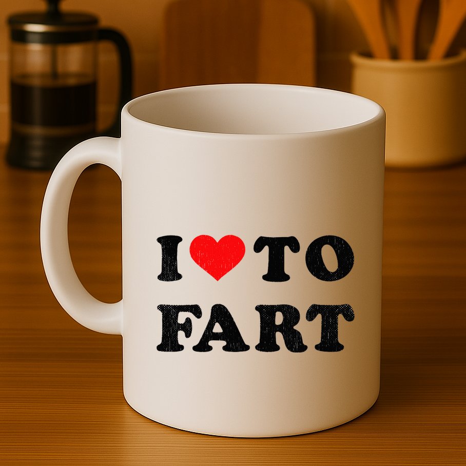 I Love To Fart I Heart To Fart Joke Farting Gag Mug