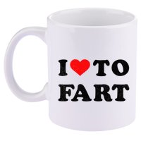 I Love To Fart I Heart To Fart Joke Farting Gag 11oz C Handle Ceramic Mug