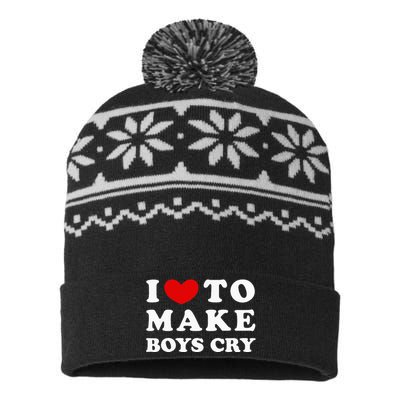 I Love To Make Boy Cry I Like To Make Boy Cry USA-Made Snowflake Beanie