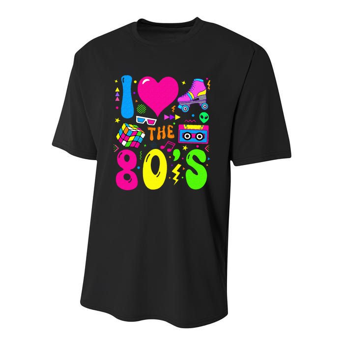 I Love The 80S Party 1980s Themed Costume 80s Youth Performance Sprint T-Shirt