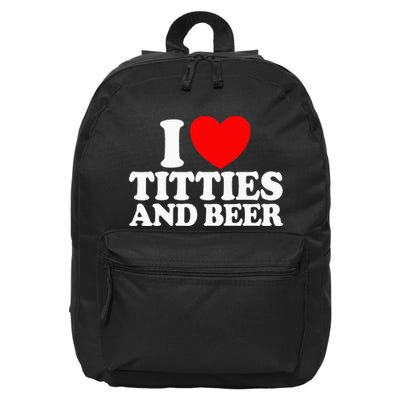 I Love Titties And Beer 16 in Basic Backpack