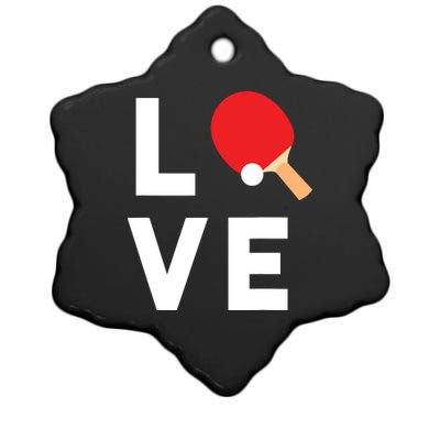 I Love Table Tennis Shirts Cute Funny Ping Pong Gift Idea Ceramic Star Ornament