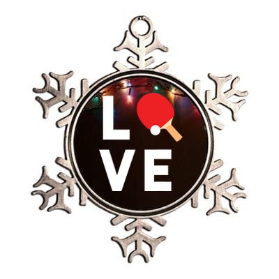 I Love Table Tennis Shirts Cute Funny Ping Pong Gift Idea Metallic Star Ornament