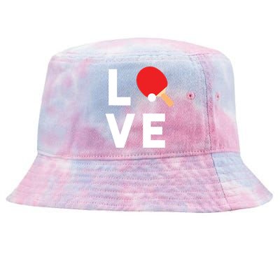 I Love Table Tennis Shirts Cute Funny Ping Pong Gift Idea Tie-Dyed Bucket Hat