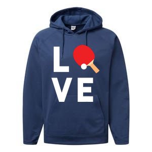 I Love Table Tennis Shirts Cute Funny Ping Pong Gift Idea Performance Fleece Hoodie