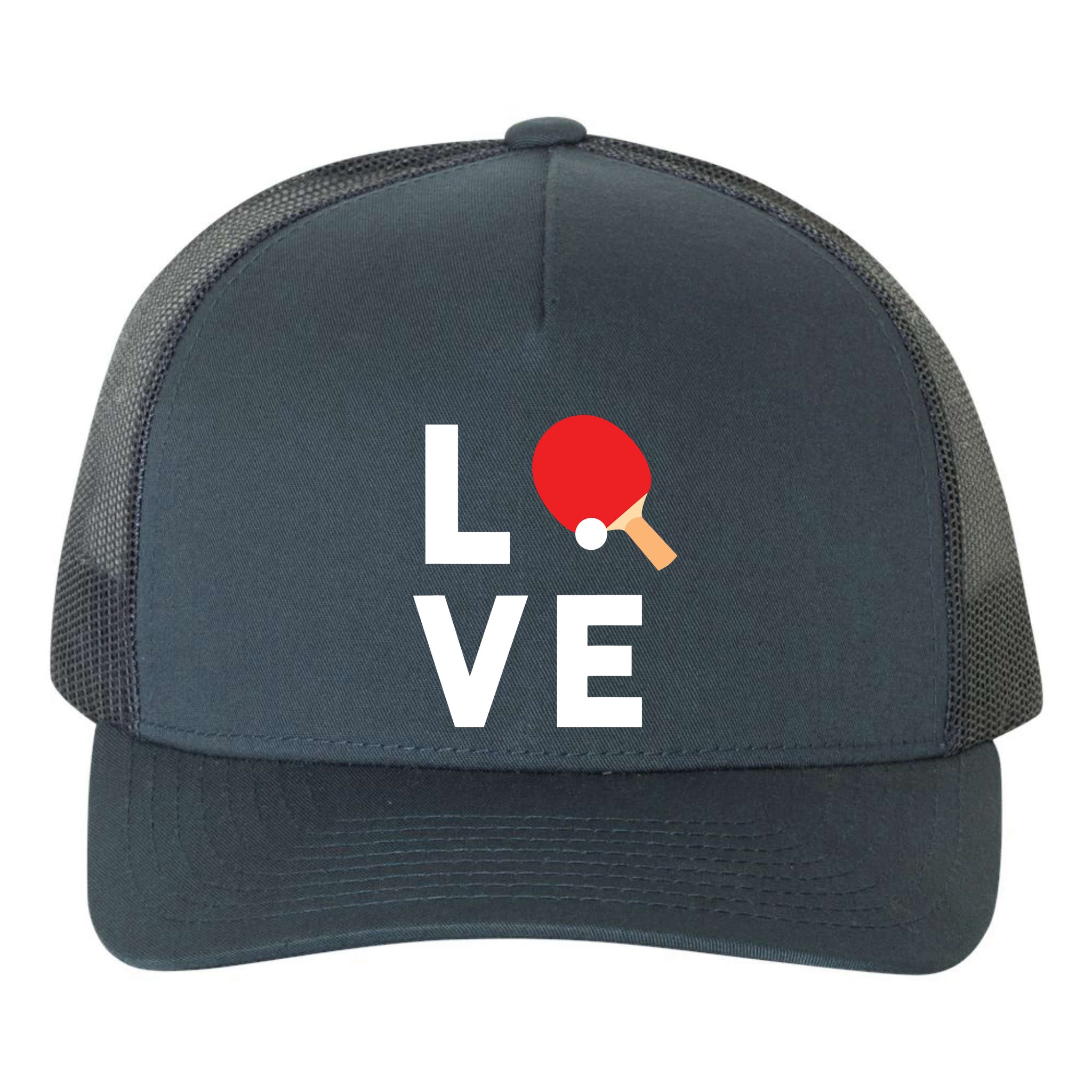 I Love Table Tennis Shirts Cute Funny Ping Pong Gift Idea Yupoong Adult 5-Panel Trucker Hat