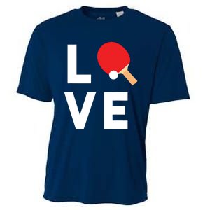 I Love Table Tennis Shirts Cute Funny Ping Pong Gift Idea Cooling Performance Crew T-Shirt