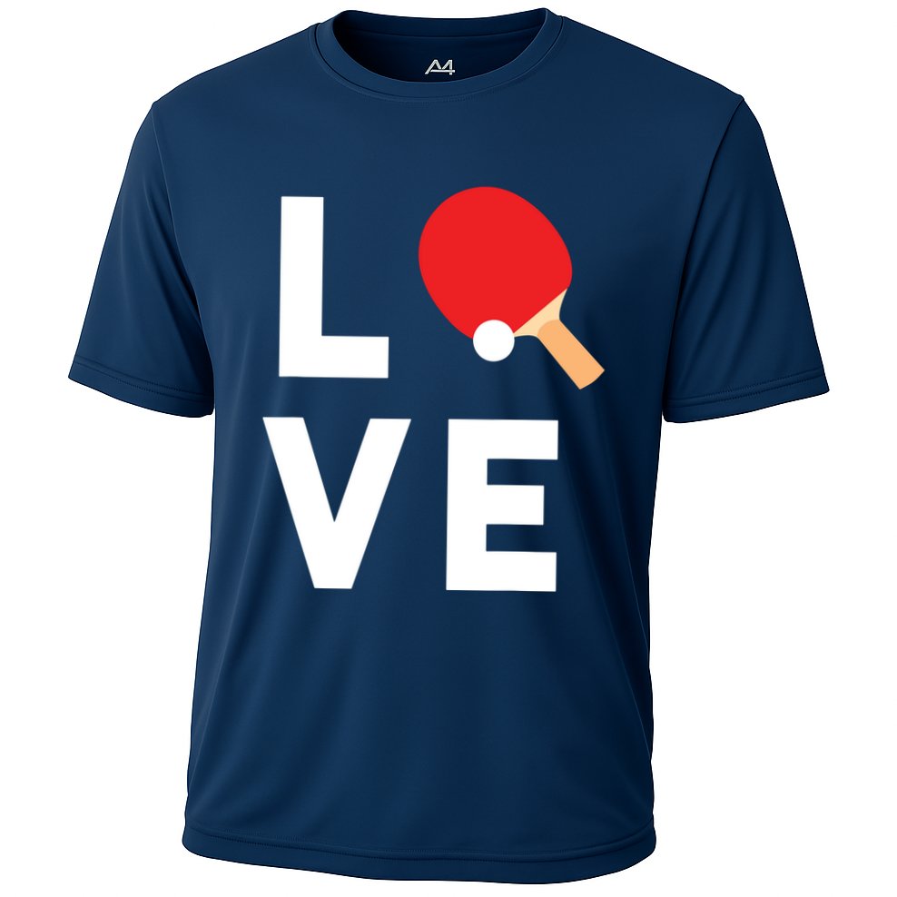 I Love Table Tennis Shirts Cute Funny Ping Pong Gift Idea Cooling Performance Crew T-Shirt