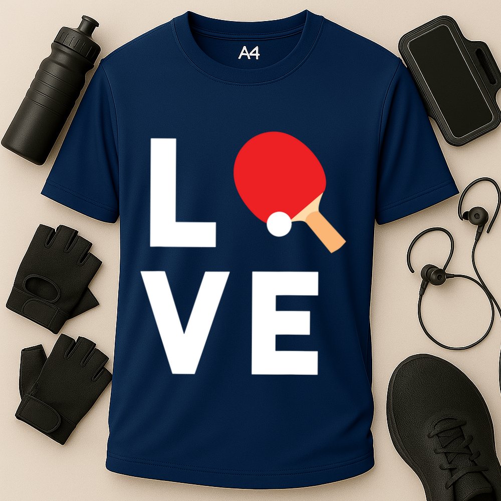 I Love Table Tennis Shirts Cute Funny Ping Pong Gift Idea Cooling Performance Crew T-Shirt
