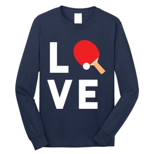 I Love Table Tennis Shirts Cute Funny Ping Pong Gift Idea Long Sleeve Shirt