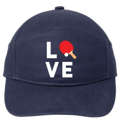 I Love Table Tennis Shirts Cute Funny Ping Pong Gift Idea 7-Panel Snapback Hat