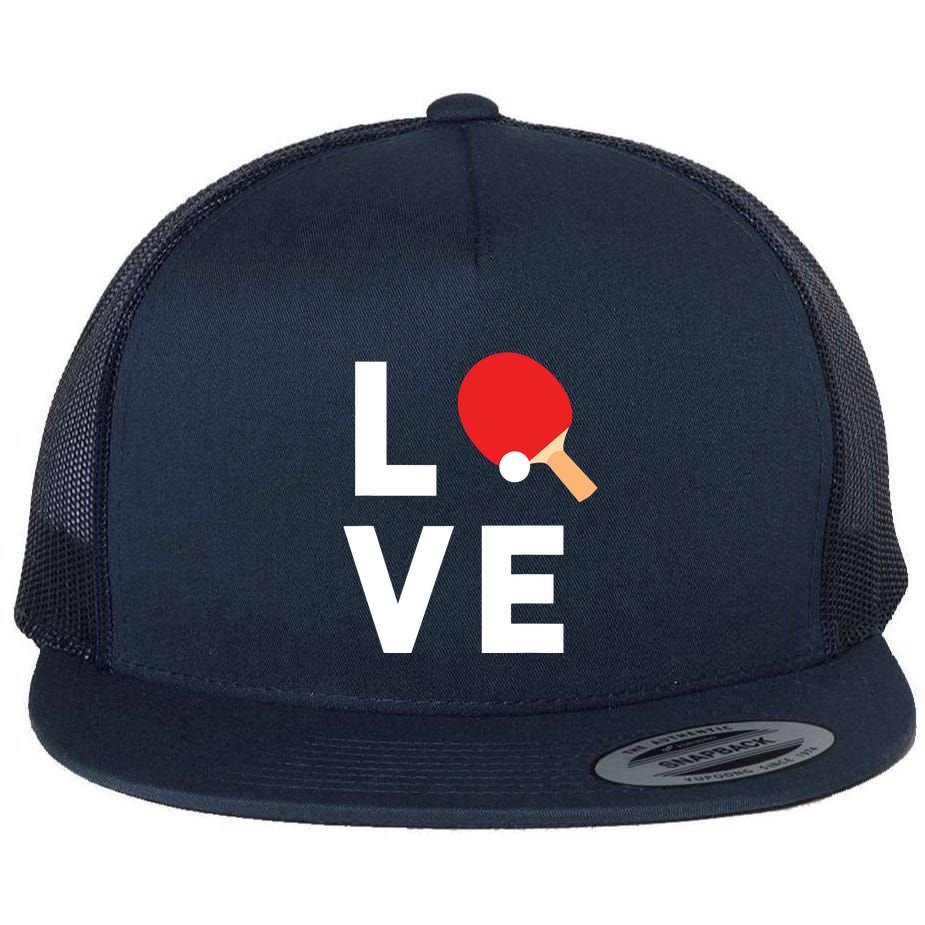 I Love Table Tennis Shirts Cute Funny Ping Pong Gift Idea Flat Bill Trucker Hat