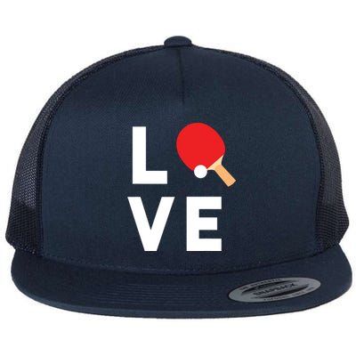 I Love Table Tennis Shirts Cute Funny Ping Pong Gift Idea Flat Bill Trucker Hat