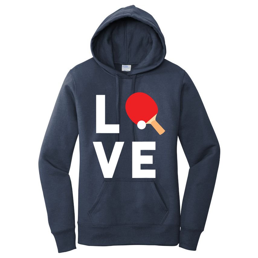I Love Table Tennis Shirts Cute Funny Ping Pong Gift Idea Women's Pullover Hoodie