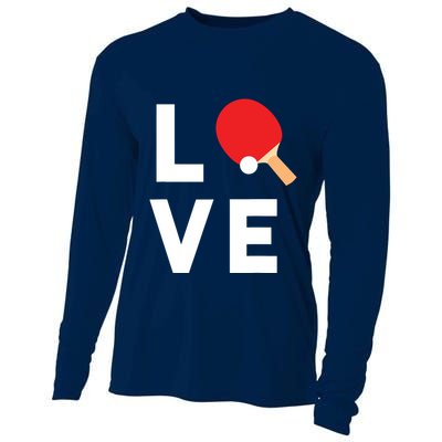 I Love Table Tennis Shirts Cute Funny Ping Pong Gift Idea Cooling Performance Long Sleeve Crew