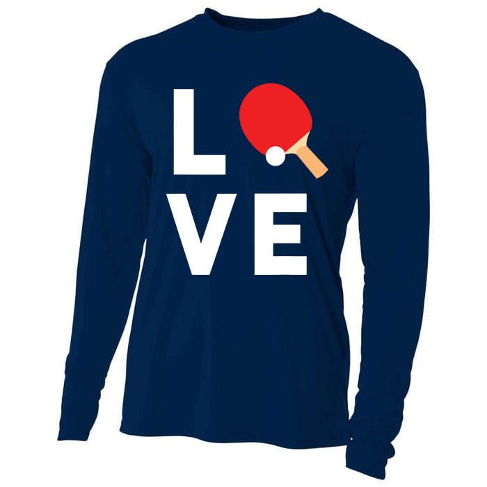 I Love Table Tennis Shirts Cute Funny Ping Pong Gift Idea Cooling Performance Long Sleeve Crew