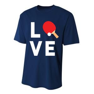 I Love Table Tennis Shirts Cute Funny Ping Pong Gift Idea Performance Sprint T-Shirt