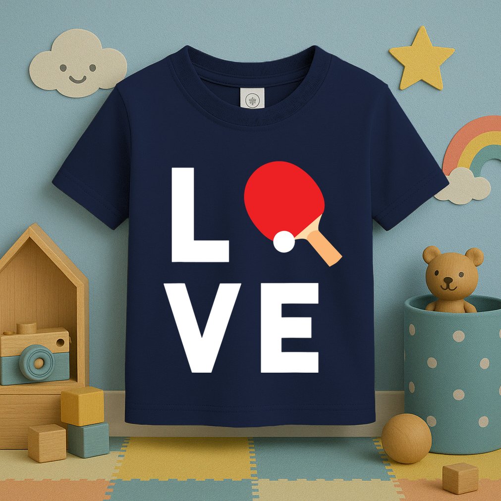 I Love Table Tennis Shirts Cute Funny Ping Pong Gift Idea Toddler T-Shirt