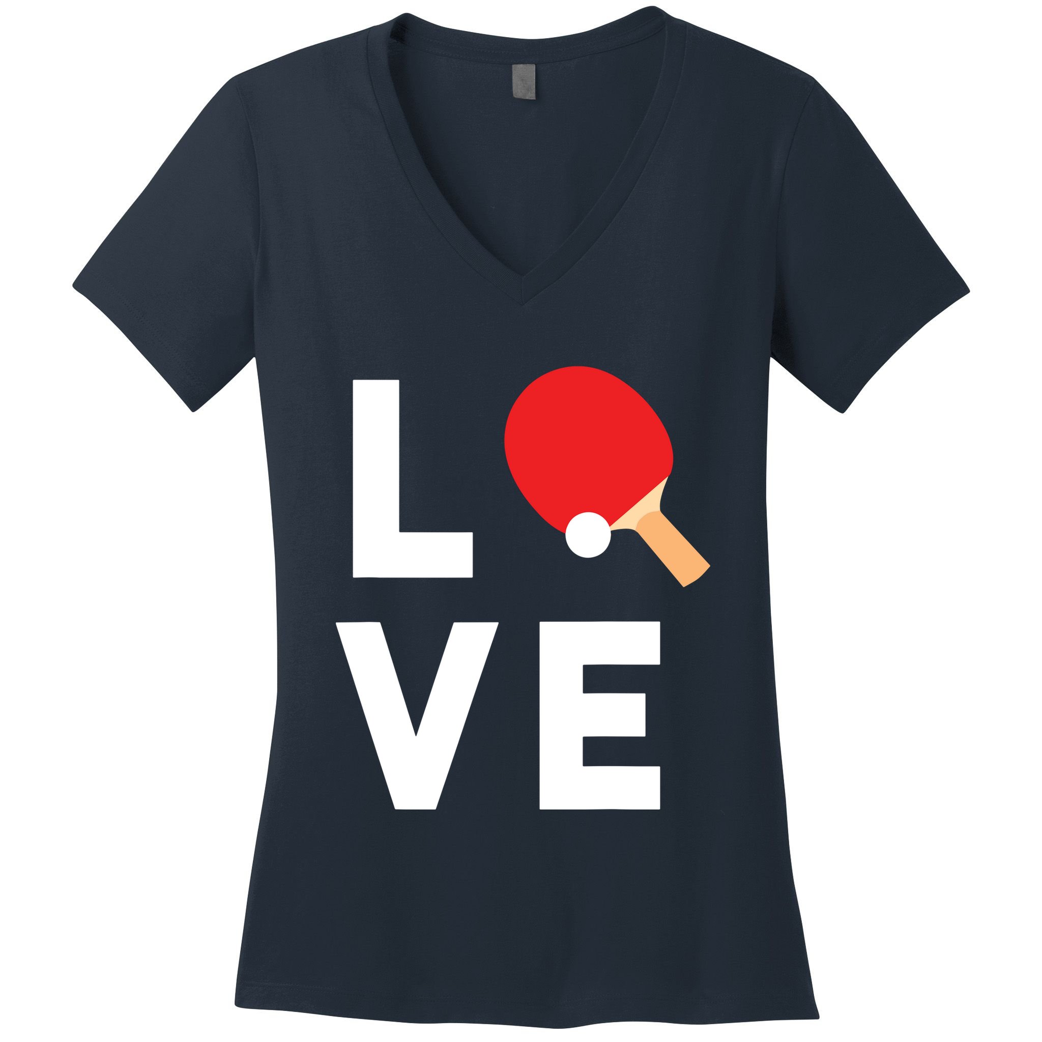 I Love Table Tennis Shirts Cute Funny Ping Pong Gift Idea Women's V-Neck T-Shirt