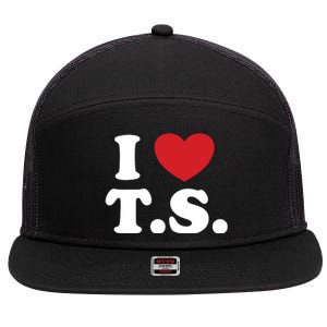 I Love T.S. I Heart T.s. 7 Panel Mesh Trucker Snapback Hat