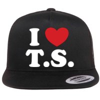 I Love T.S. I Heart T.s. Flat Bill Trucker Hat