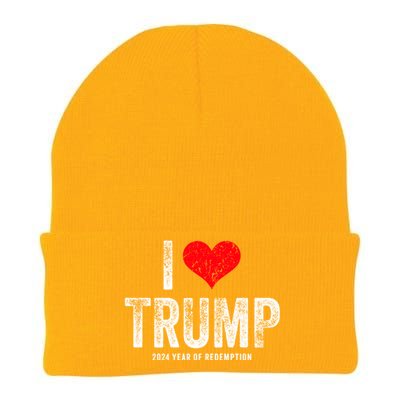 I Love Trump 2024 Year Of Redemption Gift Knit Cap Winter Beanie