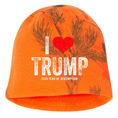 I Love Trump 2024 Year Of Redemption Gift Kati - Camo Knit Beanie