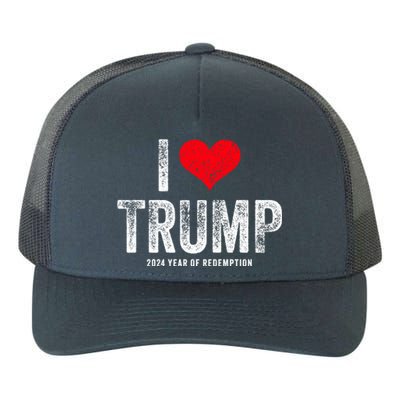 I Love Trump 2024 Year Of Redemption Gift Yupoong Adult 5-Panel Trucker Hat