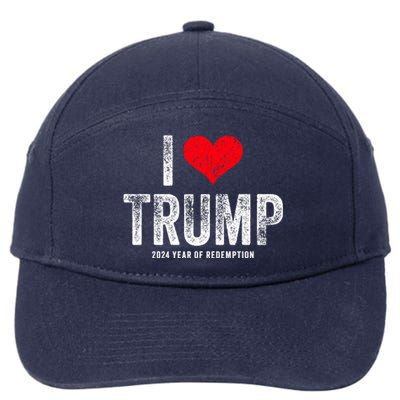 I Love Trump 2024 Year Of Redemption Gift 7-Panel Snapback Hat