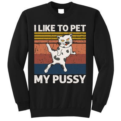 I Like To Pet My Pussy Naughty Funny Adult Humor Saying Cat Sweatshirt