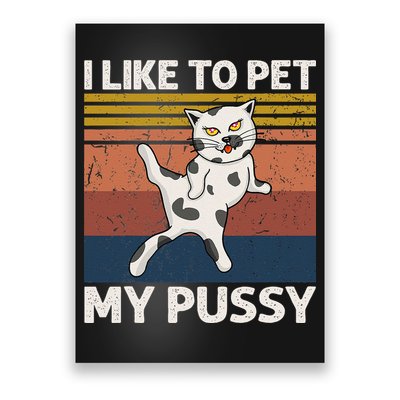 I Like To Pet My Pussy Naughty Funny Adult Humor Saying Cat Poster