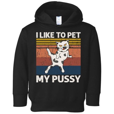 I Like To Pet My Pussy Naughty Funny Adult Humor Saying Cat Toddler Hoodie
