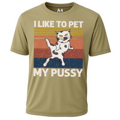 I Like To Pet My Pussy Naughty Funny Adult Humor Saying Cat Cooling Performance Crew T-Shirt