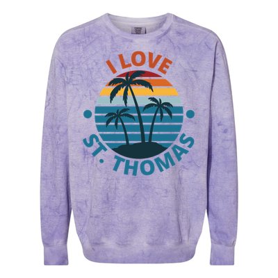 I Love The Heart Of St Thomas Gift Colorblast Crewneck Sweatshirt