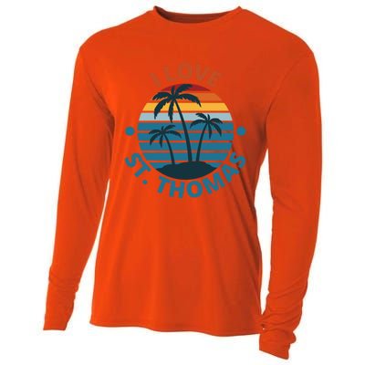 I Love The Heart Of St Thomas Gift Cooling Performance Long Sleeve Crew