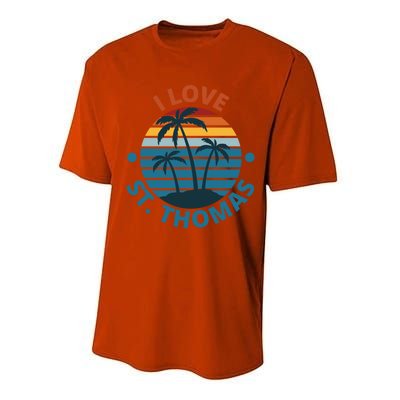 I Love The Heart Of St Thomas Gift Performance Sprint T-Shirt