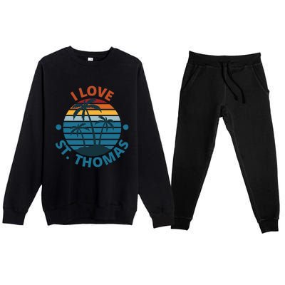 I Love The Heart Of St Thomas Gift Premium Crewneck Sweatsuit Set