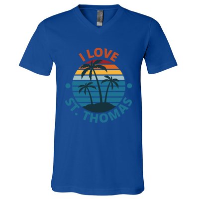 I Love The Heart Of St Thomas Gift V-Neck T-Shirt