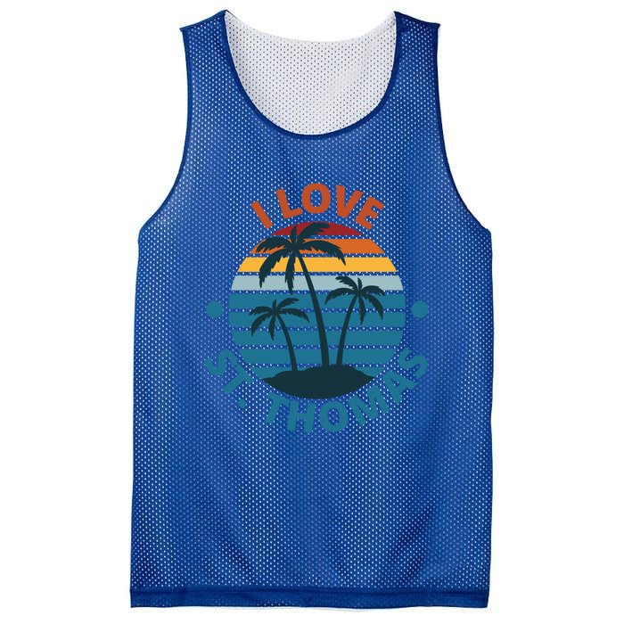 I Love The Heart Of St Thomas Gift Mesh Reversible Basketball Jersey Tank