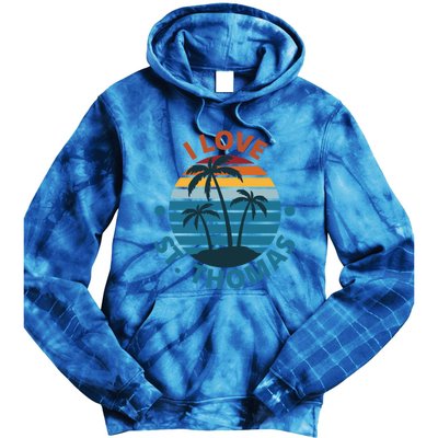 I Love The Heart Of St Thomas Gift Tie Dye Hoodie