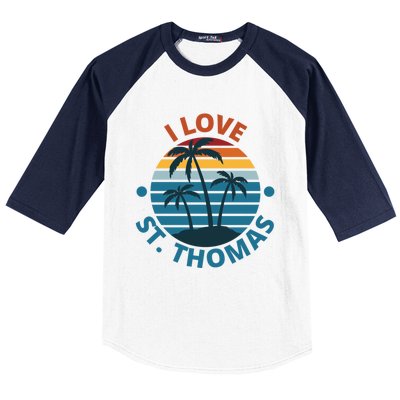 I Love The Heart Of St Thomas Gift Baseball Sleeve Shirt