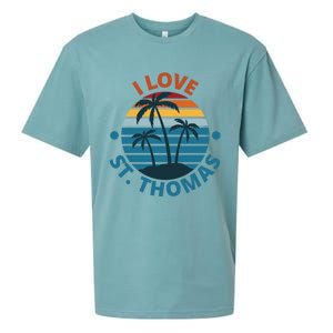 I Love The Heart Of St Thomas Gift Sueded Cloud Jersey T-Shirt