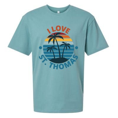 I Love The Heart Of St Thomas Gift Sueded Cloud Jersey T-Shirt