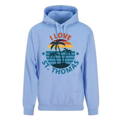 I Love The Heart Of St Thomas Gift Unisex Surf Hoodie