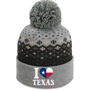 I Love Texas Flag Heart Proud Patriotic Texan Texas Great Gift The Baniff Cuffed Pom Beanie