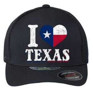 I Love Texas Flag Heart Proud Patriotic Texan Texas Great Gift Flexfit Unipanel Trucker Cap