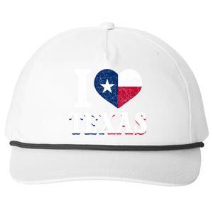 I Love Texas Flag Heart Proud Patriotic Texan Texas Great Gift Snapback Five-Panel Rope Hat