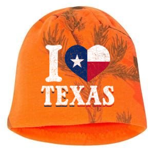 I Love Texas Flag Heart Proud Patriotic Texan Texas Great Gift Kati - Camo Knit Beanie